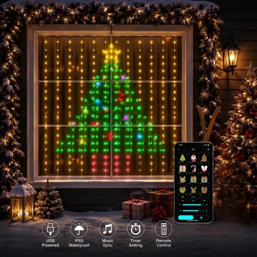 Fairy Light Curtain - Rideaux lumineux à pixels LED, contrôle