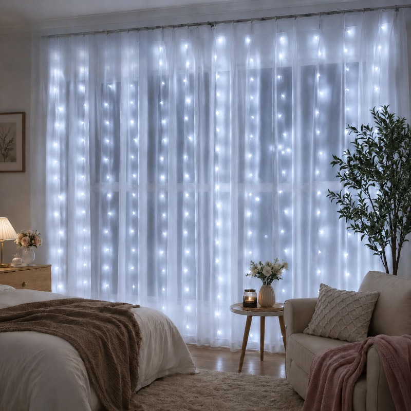 Fairy Light Curtain - Guirlande lumineuse LED pour rideau, 3/4/6m,