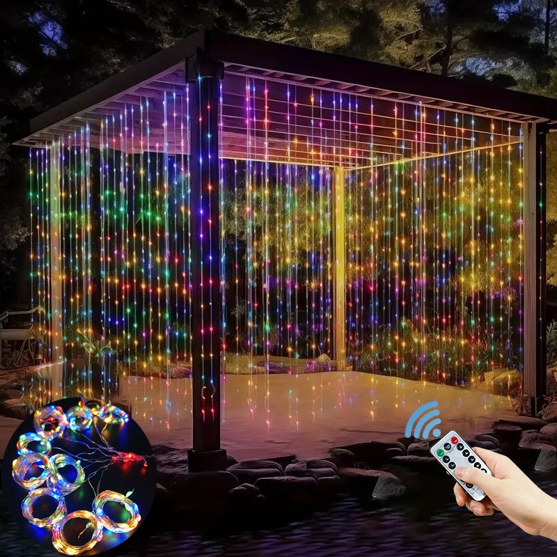 Fairy Light Curtain - Guirlande lumineuse LED 3/4/6m, rideau de