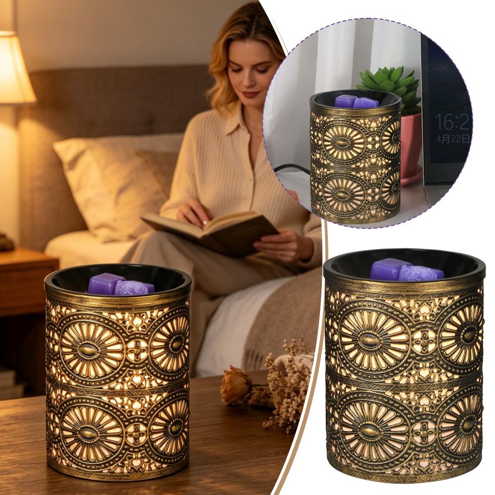 Lighting Decorative - Nouvelle Veilleuse Parfumée Dorée Géométrique en