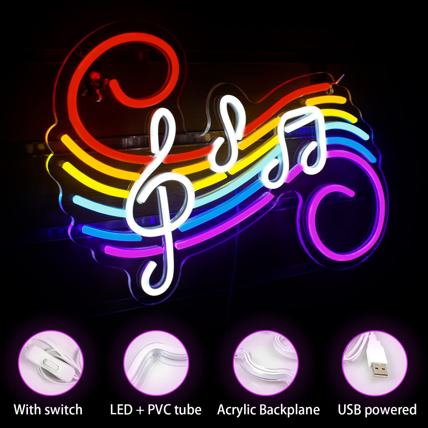 Enseigne néon notes de musique - Lighting Decoration For Wedding avis et prix