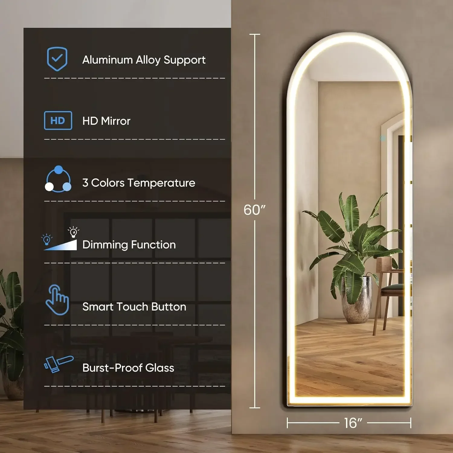 Miroir mural pleine longueur a - Lighting Decoration Stand avis et prix